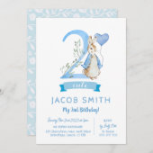 Peter Kaninchen Baby zum zweiten Geburtstag Einlad Einladung (Vorne/Hinten)