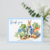 Peter Kaninchen Babydusche Dankeskarte (Stehend Vorderseite)