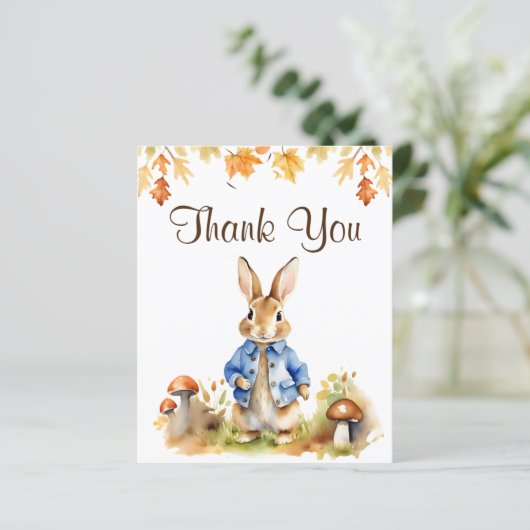 Peter Kaninchen fallen Baby Dusche danke Karte (Stehend Vorderseite)