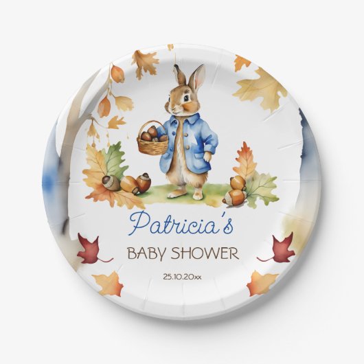Peter Kaninchen Herbst Baby Duschgeschirr Pappteller (Vorderseite)