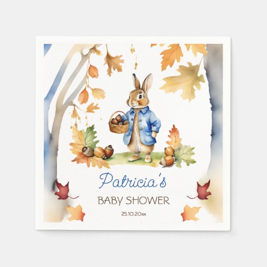 Peter Kaninchen Herbst Baby Duschgeschirr Serviette (Vorderseite)