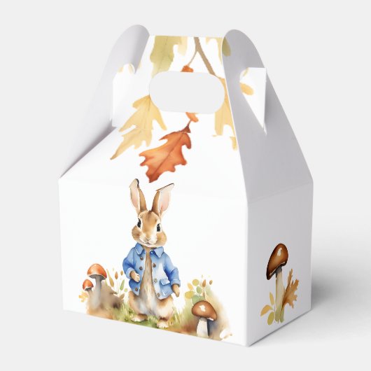 Peter Kaninchen Herbst Thema Babydusche Vorlage Geschenkschachtel (Rückseite)