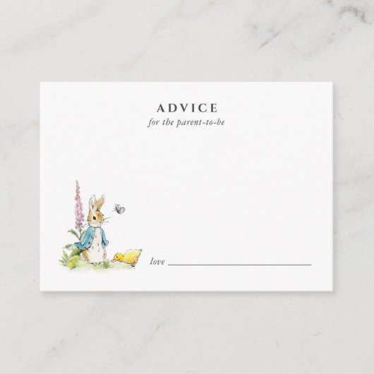 Peter Kaninchen Rat für die Eltern Hinweiskarte (Vorderseite)