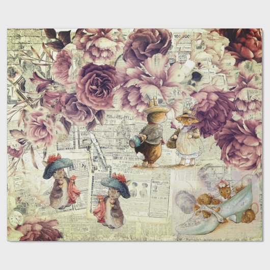 Peter Kaninchen (Sammlung6) Gewebepapier Geschenkpapier (Flach)