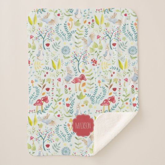 Peter-Kaninchen-| verzaubertes Aquarell-Muster Sherpadecke (Vorderseite)