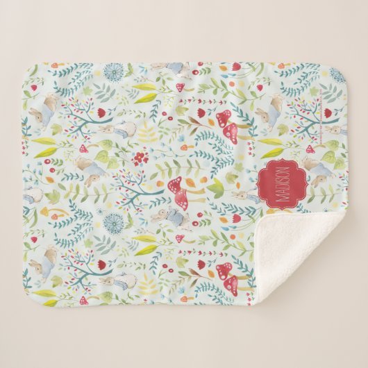 Peter-Kaninchen-| verzaubertes Aquarell-Muster Sherpadecke (Vorderseite (Horizontal))