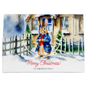 Peter Kaninchen Weihnachtsvorlage Große Geschenktüte (Vorderseite)