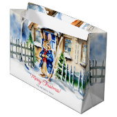 Peter Kaninchen Weihnachtsvorlage Große Geschenktüte (Vorderseite Schrägansicht)