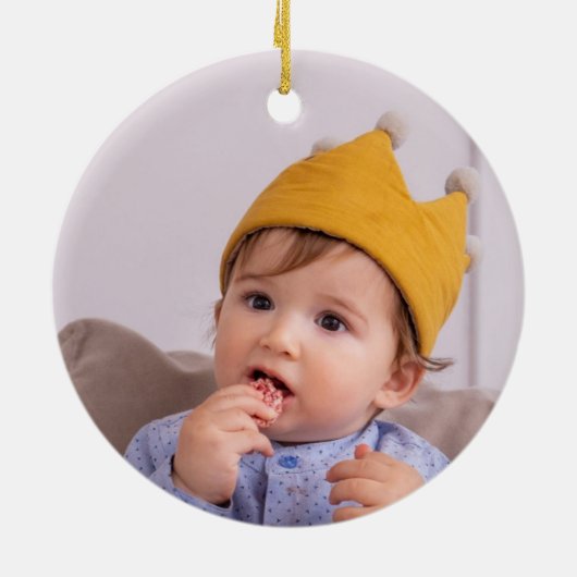 Peter Kaninchen Winter erste Weihnachtsgeschenke F Keramik Ornament (Hinten)