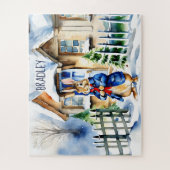 Peter Kaninchen Winter Weihnachtsgeschenke individ Puzzle (Vertikal)