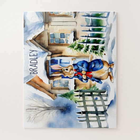 Peter Kaninchen Winter Weihnachtsgeschenke individ Puzzle (Vertikal)