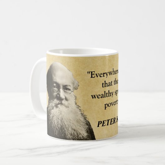 Peter Kropotkin Zitat arm und wohlhabend Kaffeetasse (Vorderseite Links)