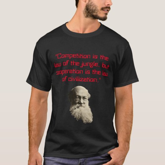 Peter Kropotkin zitiert gegenseitige Hilfe T-Shirt (Vorderseite)