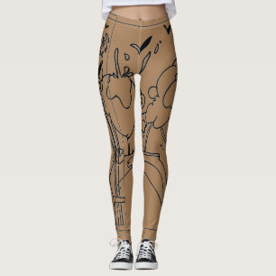 Peter Max 60er Schwarz & Braun Kunstwerk Legierung Leggings