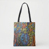 "peter max art style"-Blume und Vasensack Tasche (Vorderseite)