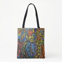 "peter max art style"-Blume und Vasensack