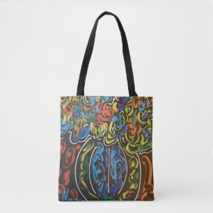 "peter max art style"-Blume und Vasensack Tasche