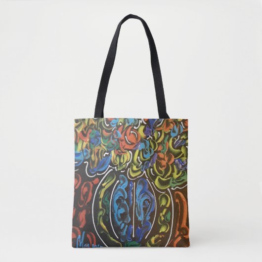"peter max art style"-Blume und Vasensack Tasche (Vorderseite)