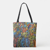 "peter max art style"-Blume und Vasensack Tasche (Rückseite)