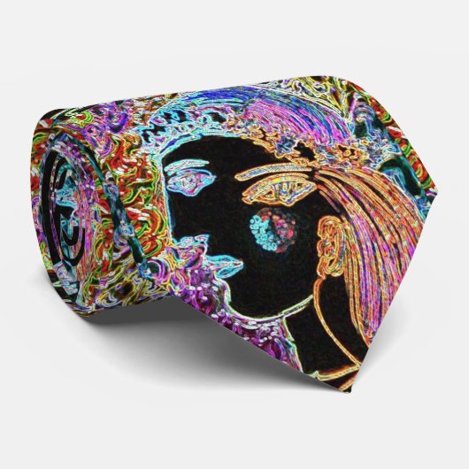 "peter max art style" Mardi gras Krawatte (Gerollt)