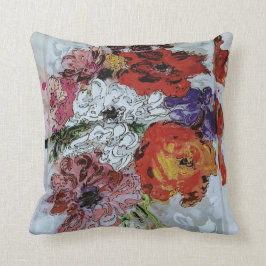 Peter Max-Blume mit farbigen Aquarellfarben Kissen
