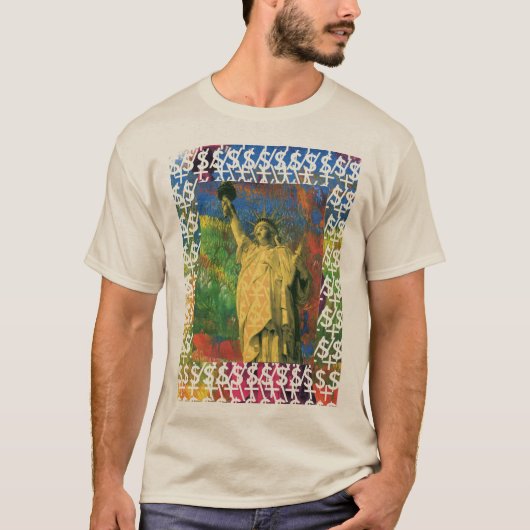 Peter Max Design Statue of Liberty T - Shirt (Vorderseite)