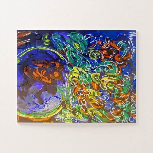 Peter Max farbenfrohe Aquarellvase mit Blume Puzzle (Horizontal)