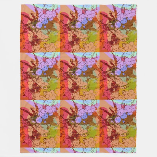 Peter Max farbiges Aquarellmuster Fleecedecke (Vorderseite)