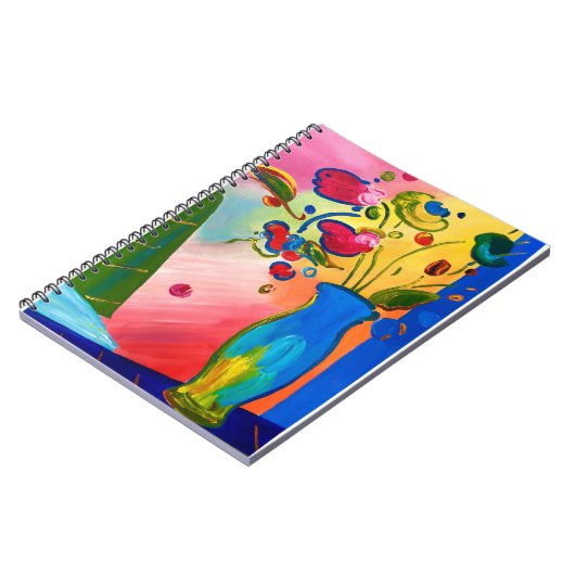 Peter Max inspiriert Blume-Notebook Notizblock (Linke Seite)