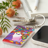 Peter Max Inspirierte Blushing Beauty Key Chain Schlüsselanhänger (Vorderseite rechts)