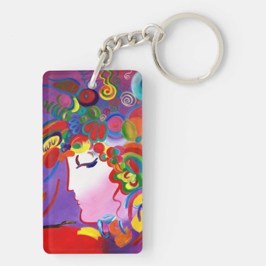 Peter Max Inspirierte Blushing Beauty Key Chain Schlüsselanhänger (Rückseite)