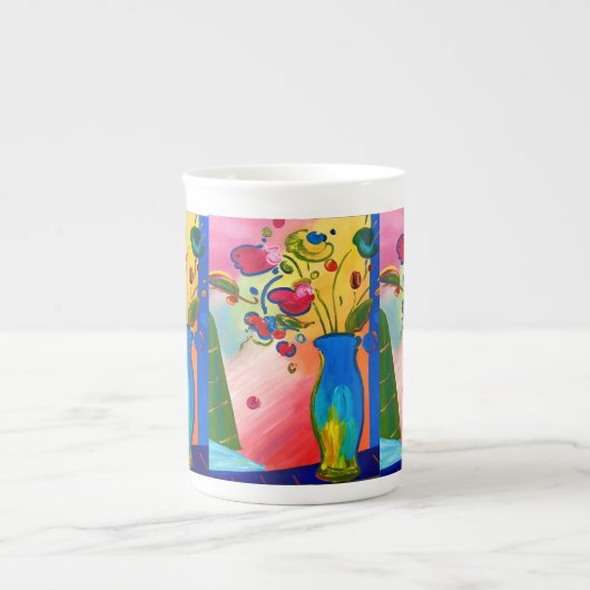 Peter Max Inspirierte Tasse Cup Knochen-China (Vorderseite)
