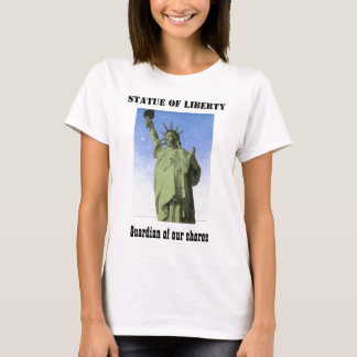 Peter-Max-Stil grüne und blaue Lady Liberty T-Shirt