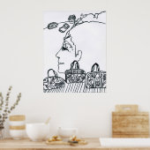 Peter Max Stil Original signiert zeichnen Poster (Küche)