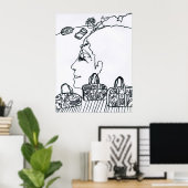 Peter Max Stil Original signiert zeichnen Poster (Heimbüro)