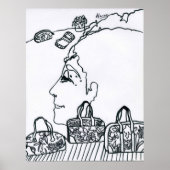 Peter Max Stil Original signiert zeichnen Poster (Vorne)