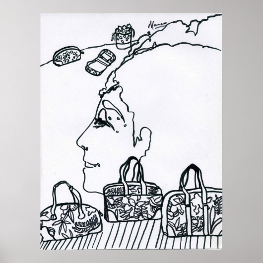 Peter Max Stil Original signiert zeichnen Poster (Vorne)