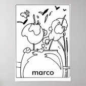 Peter Max Stil Original signiert zeichnen Poster (Vorne)