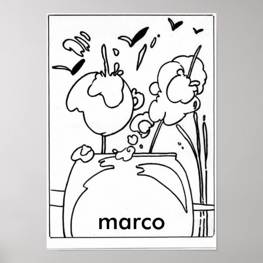 Peter Max Stil Original signiert zeichnen Poster (Vorne)