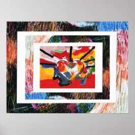 Peter Max Stil Original signierte Acrylmalerei Poster