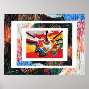 Peter Max Stil Original signierte Acrylmalerei Poster