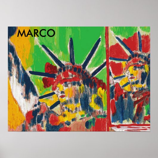 Peter Max Stil Original signierte Acrylmalerei Poster (Vorne)