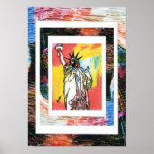 Peter Max Stil Original signierte Acrylmalerei Poster (Vorne)