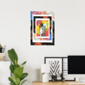 Peter Max Stil Original signierte Acrylmalerei Poster (Heimbüro)