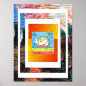 Peter Max Stil Original signierte Acrylmalerei Poster (Vorne)