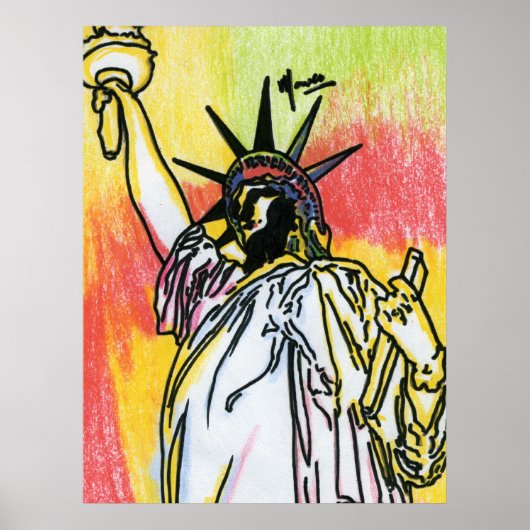 Peter Max Stil Original signierte Acrylmalerei Poster (Vorne)