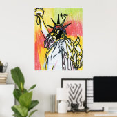 Peter Max Stil Original signierte Acrylmalerei Poster (Heimbüro)