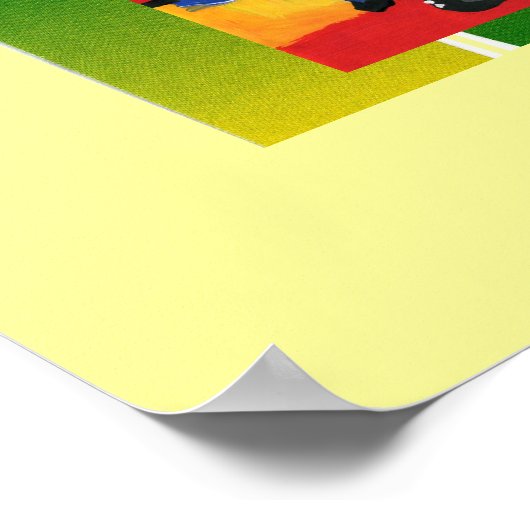 Peter Max Stil Original signierte Acrylmalerei Poster (Ecke)