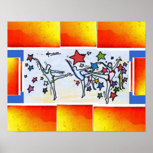 Peter Max Stil Original signierte Acrylmalerei Poster