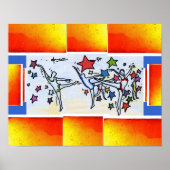 Peter Max Stil Original signierte Acrylmalerei Poster (Vorne)